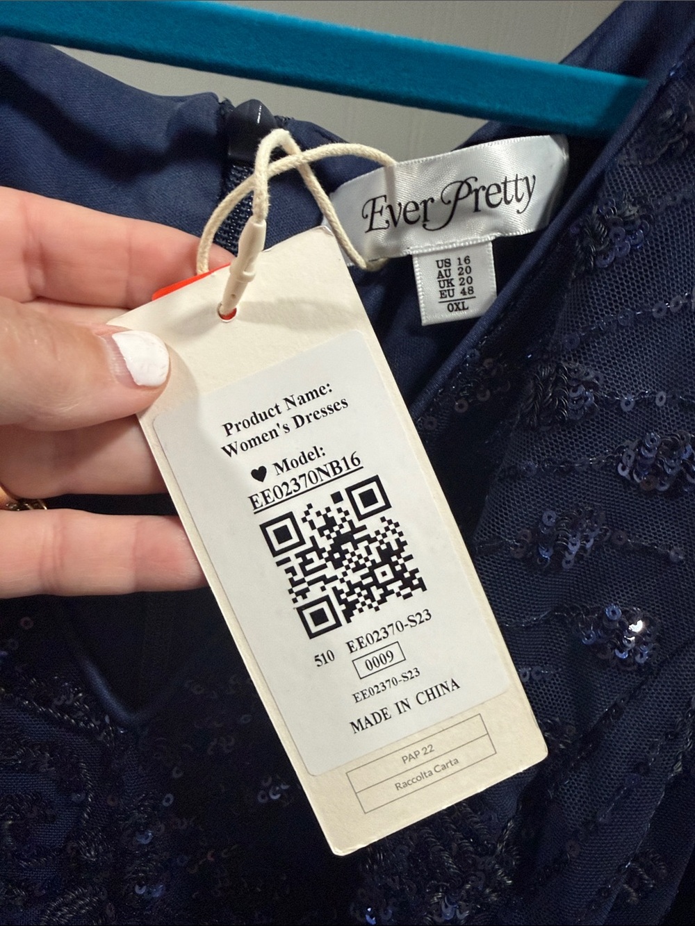 Ever Pretty Navy Sequin Embellished Maxi Dress - Picture 5 of 5